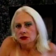 Dirty old blonde slut gets fucked from behind while sucking